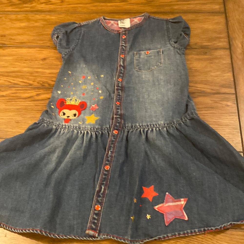 H&M denim dress w/appliqués size 6-7y